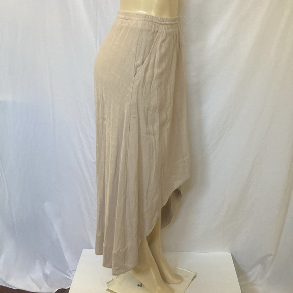 DEMOCRACY Jeans Women Linen Hi-Low Skirt Size 2X Ruffled Hem Elastic Waist NWOT - Picture 2 of 4